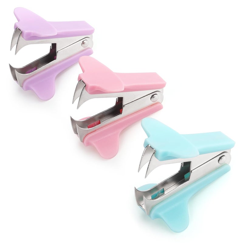 ZZTX 3 PCS Staple Remover Staple Puller Removal Tool for School Office Home 3 Pack (Pink, Blue, Purple) - Image 2